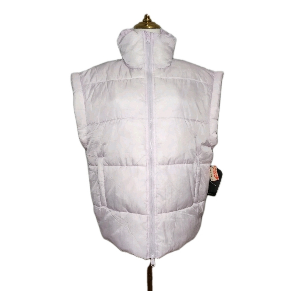 Free People FP Movement Performance Bubble Puffer Vest Pink Oversized Size XS - Picture 5 of 6